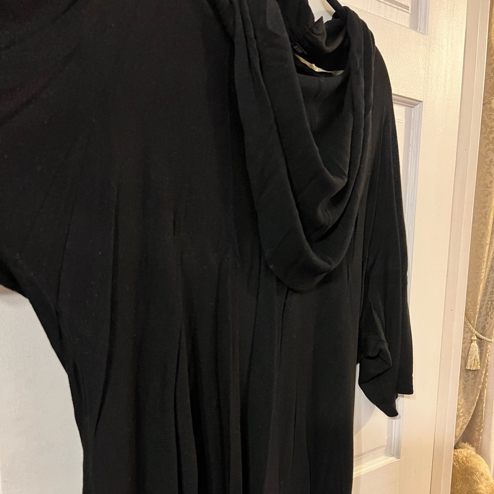 Black cowl neck dolman sleeve sweater